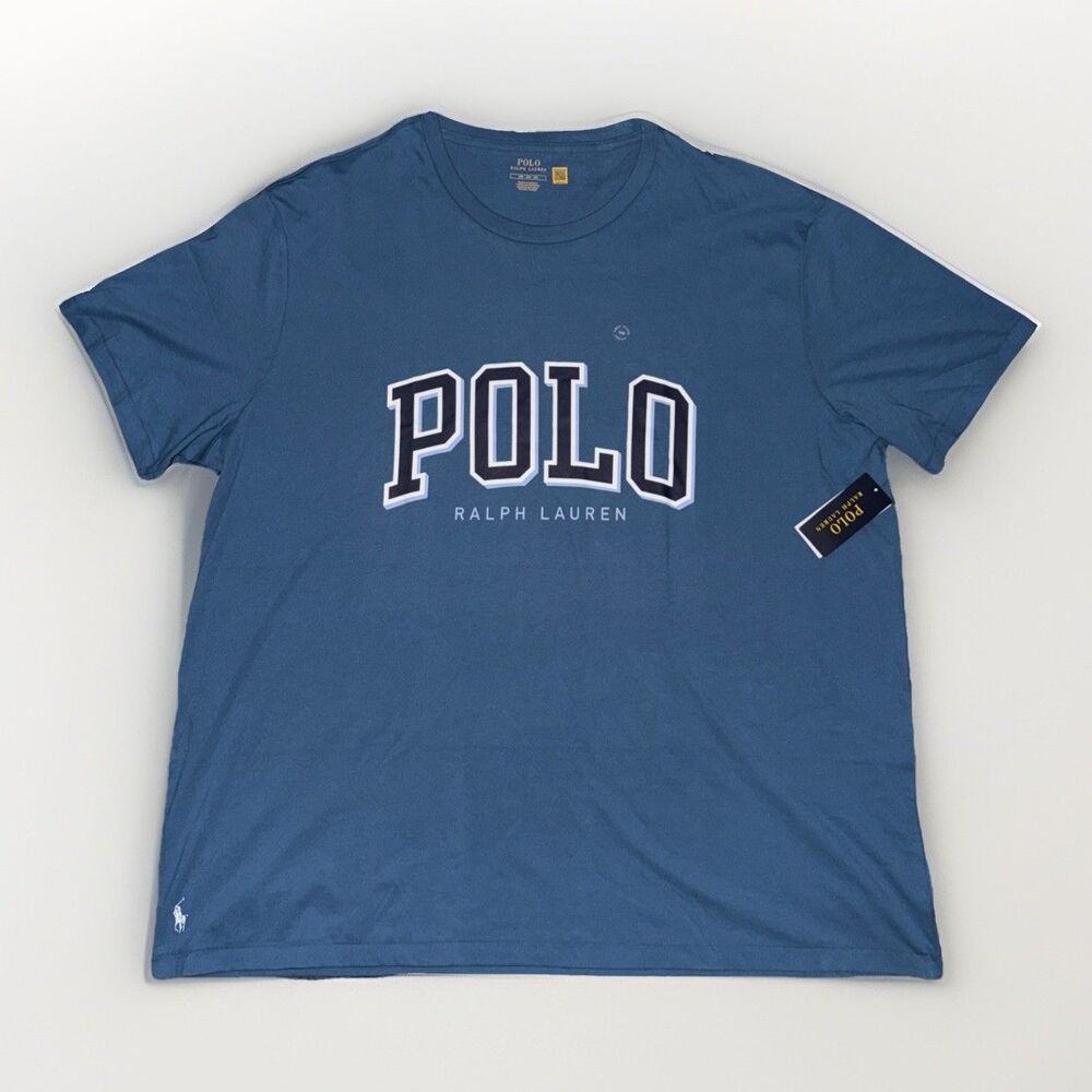 Polo Ralph Lauren M Print Shop Graphic Logo T-Shirt Blue 3XB Big & Tall